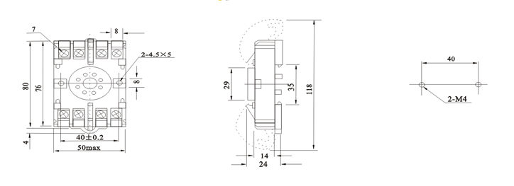 Relay socket 8PFA 3